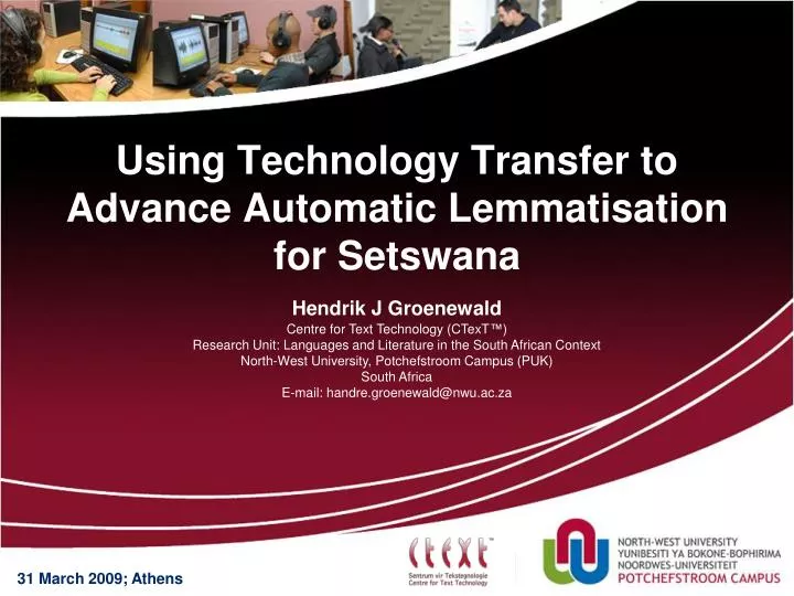 using technology transfer to advance automatic lemmatisation for setswana