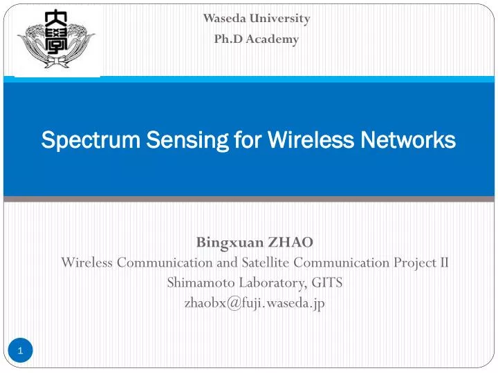spectrum sensing for wireless networks