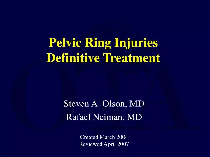 pelvic ring injuries definitive treatment