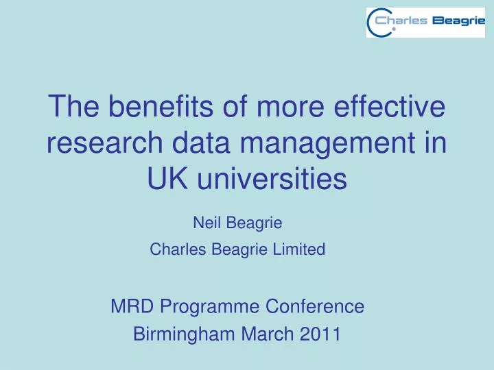 the benefits of more effective research data management in uk universities