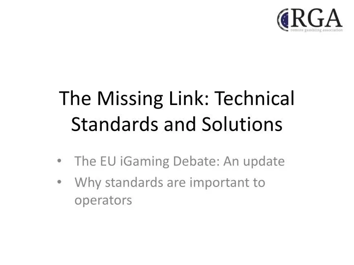 the missing link technical standards and solutions