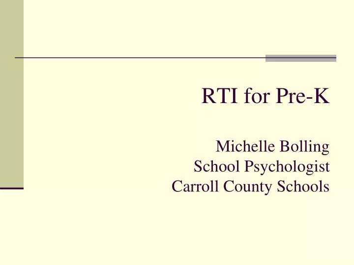 rti for pre k michelle bolling school psychologist carroll county schools