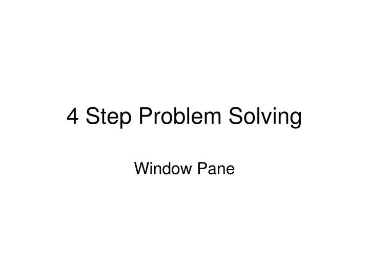 4 step problem solving