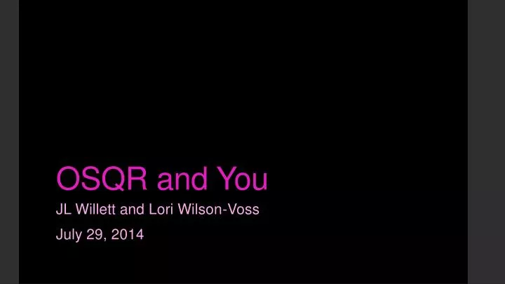 osqr and you