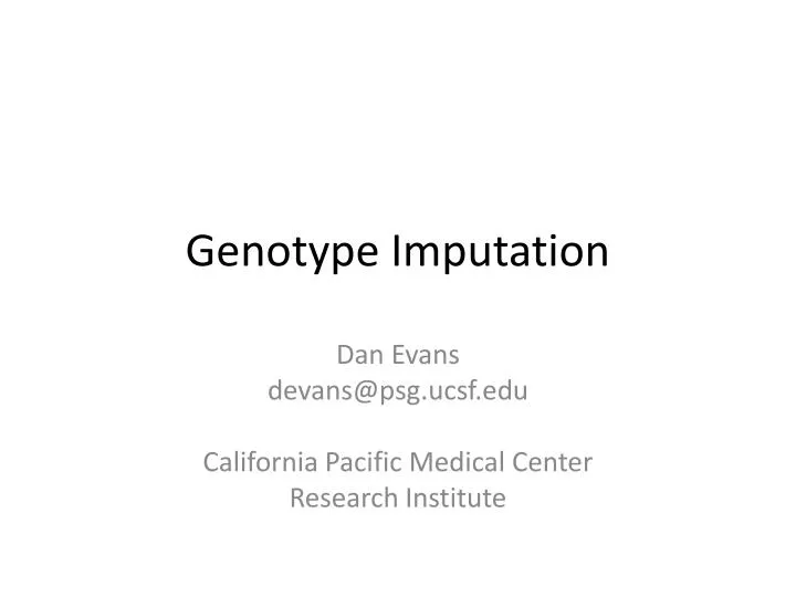 genotype imputation