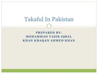 Takaful In Pakistan