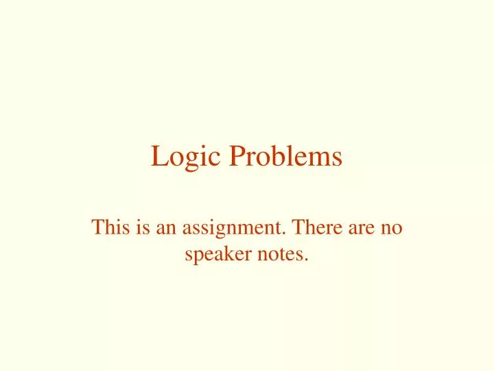 logic problems