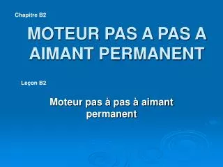 moteur pas a pas a aimant permanent