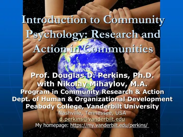 introduction to community psychology research and action in communities