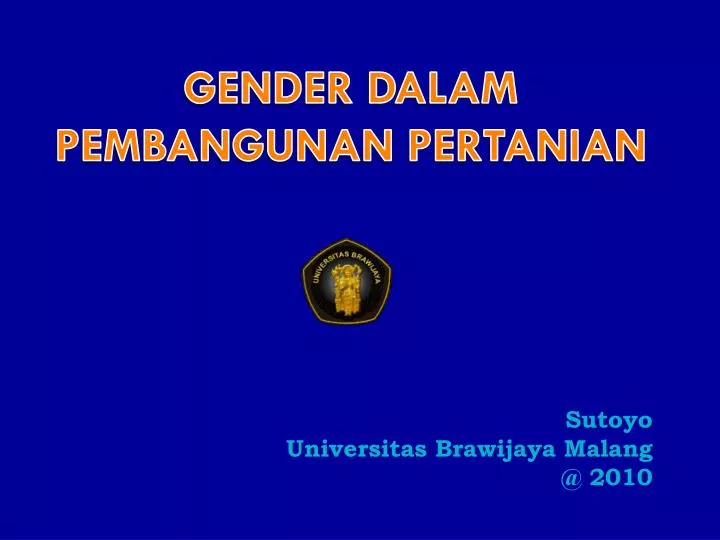gender dalam pembangunan pertanian