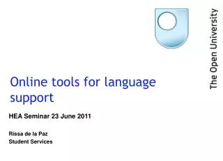 Online tools for language support