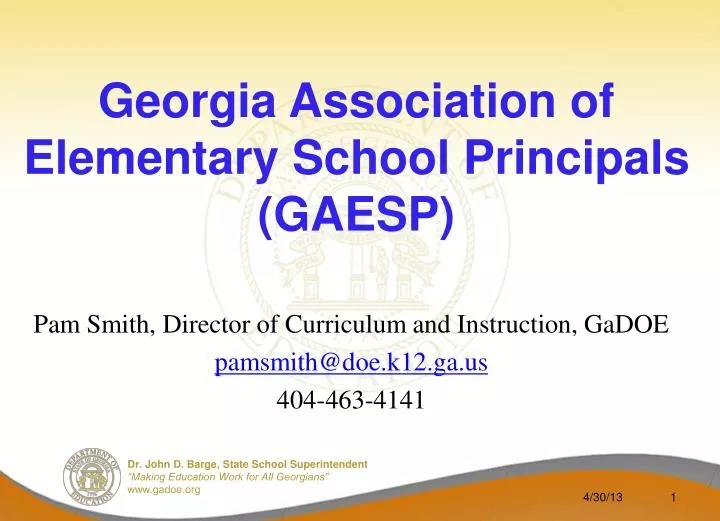 georgia association of elementary school principals gaesp