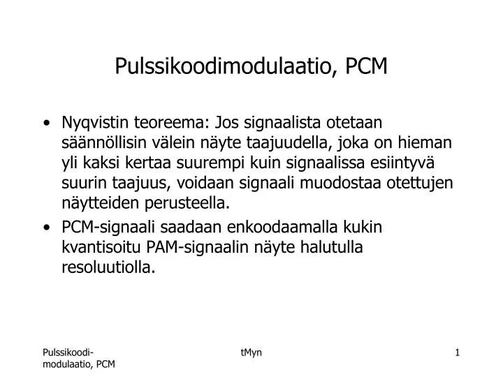 pulssikoodimodulaatio pcm