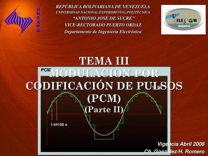tema iii modulacion por codificaci n de pulsos pcm parte ii