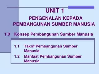 unit 1 pengenalan kepada pembangunan sumber manusia