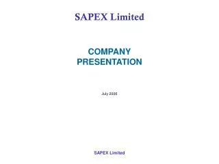 SAPEX Limited