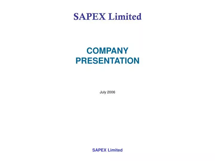 sapex limited