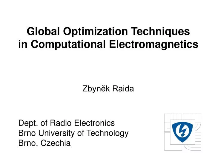 global optimization techniques in computational electromagnetics