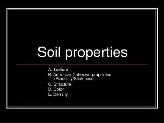Soil properties