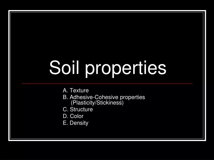 soil properties