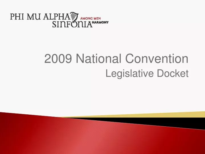 2009 national convention legislative docket