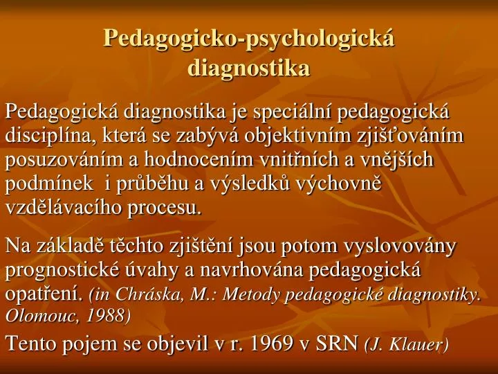 pedagogicko psychologick diagnostika