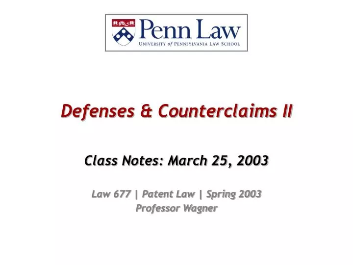 defenses counterclaims ii
