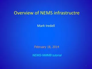 Overview of NEMS infrastructre