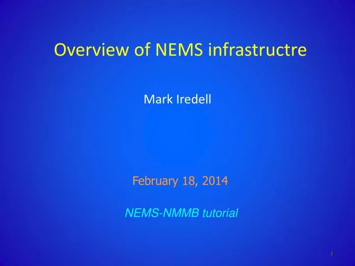 overview of nems infrastructre