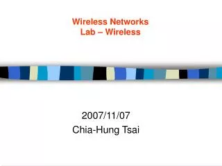 Wireless Networks Lab – Wireless