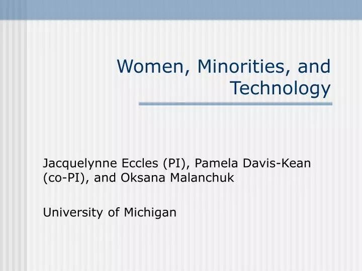 women minorities and technology