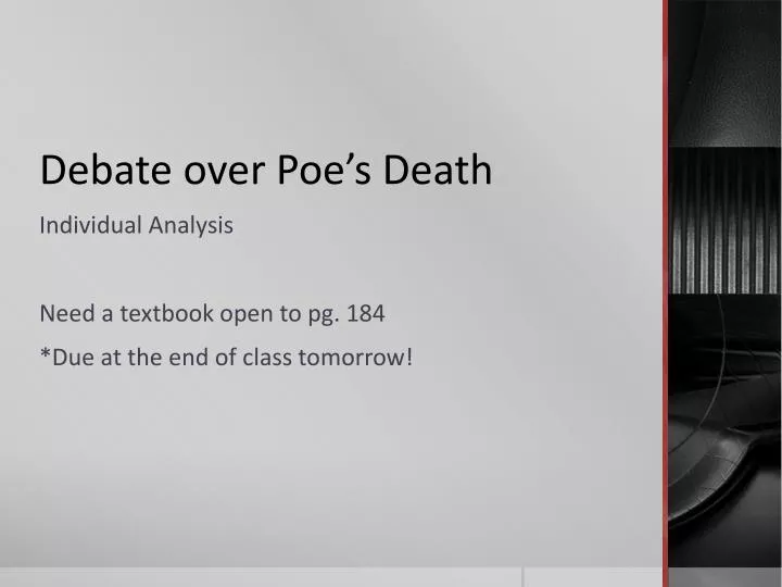 debate over poe s death