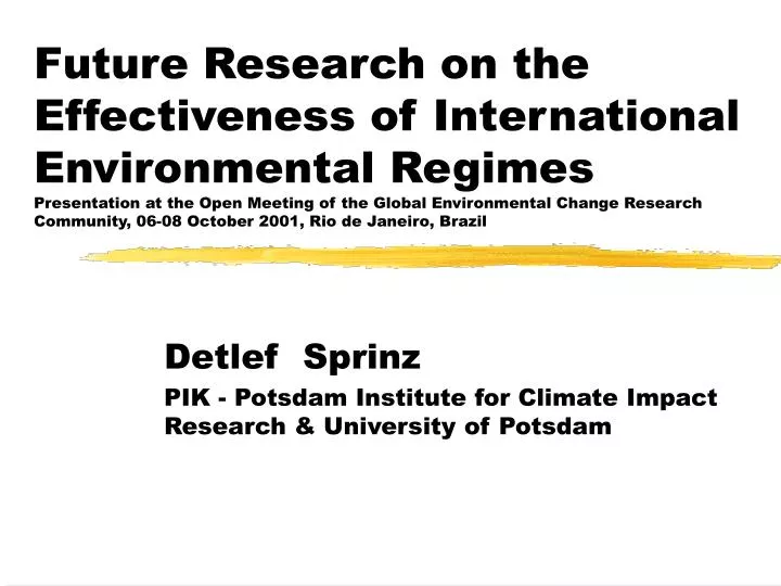 detlef sprinz pik potsdam institute for climate impact research university of potsdam