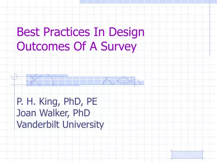 best practices in design outcomes of a survey