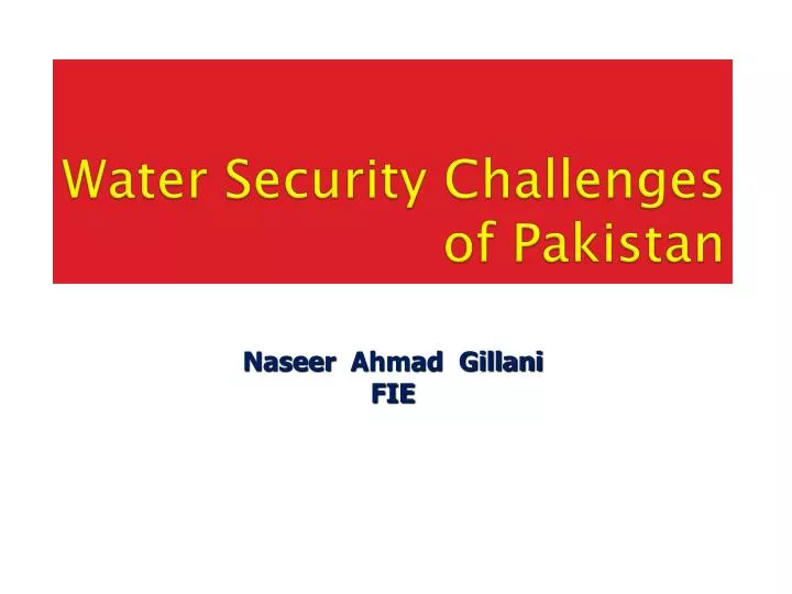 water security challenges of pakistan