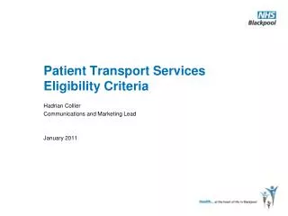 Patient Transport Services Eligibility Criteria