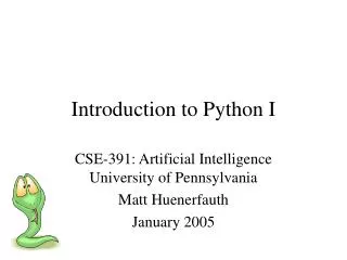 Introduction to Python I