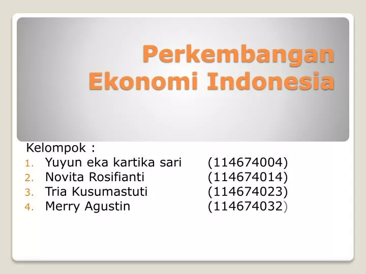 perkembangan ekonomi indonesia