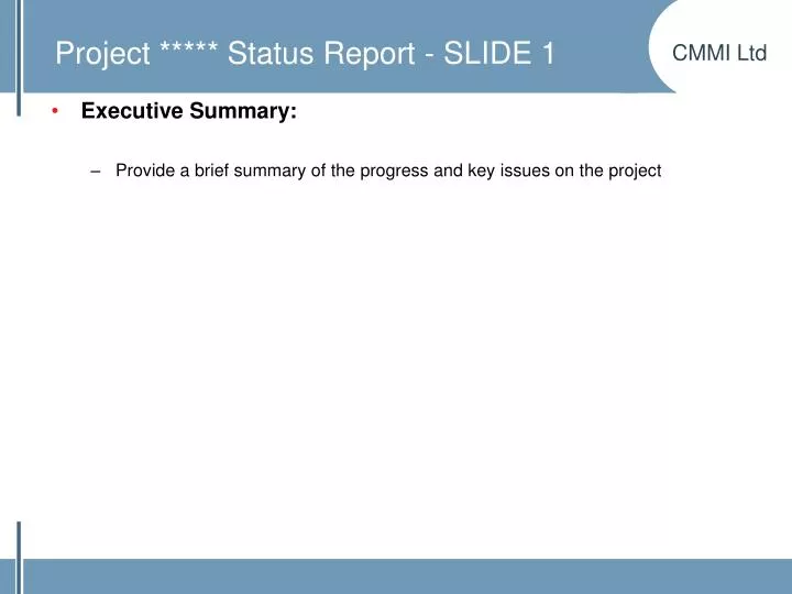 project status report slide 1