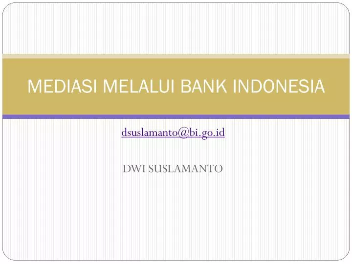mediasi melalui bank indonesia