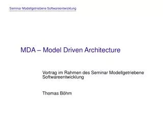 mda model driven architecture