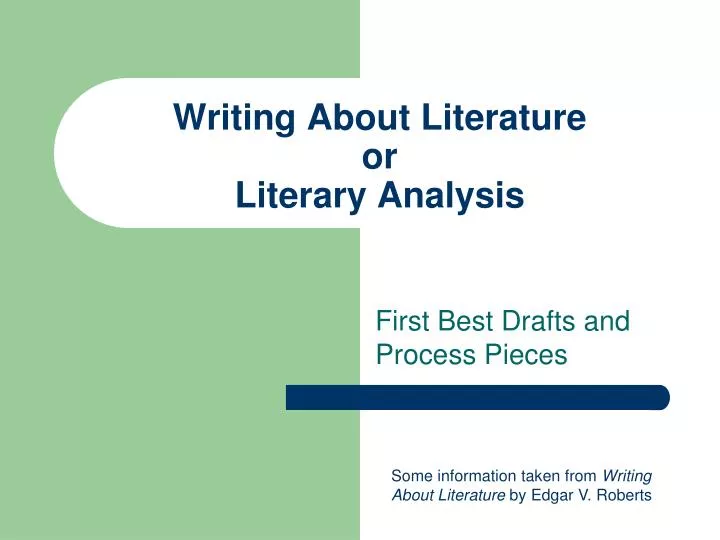 writing about literature or literary analysis