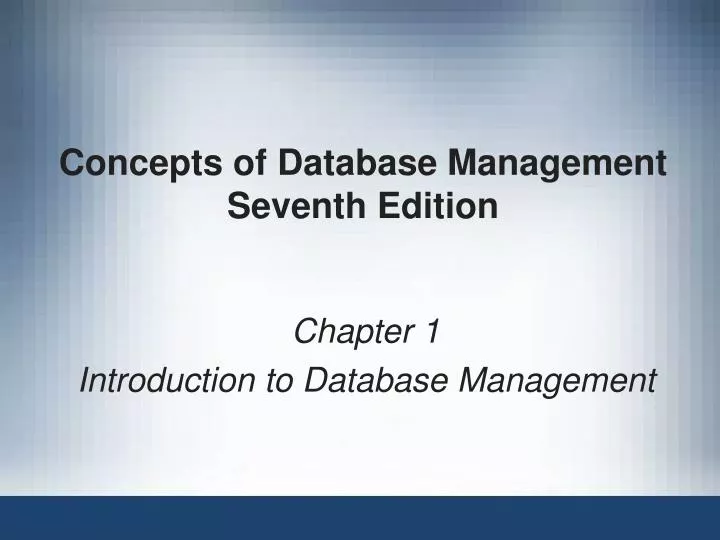 concepts of database management seventh edition