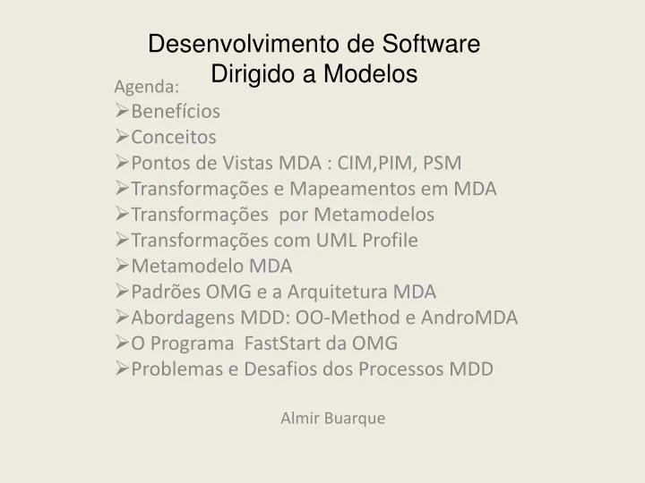 desenvolvimento de software dirigido a modelos
