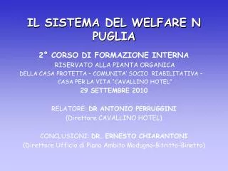 il sistema del welfare n puglia