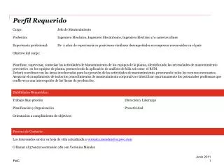 perfil requerido