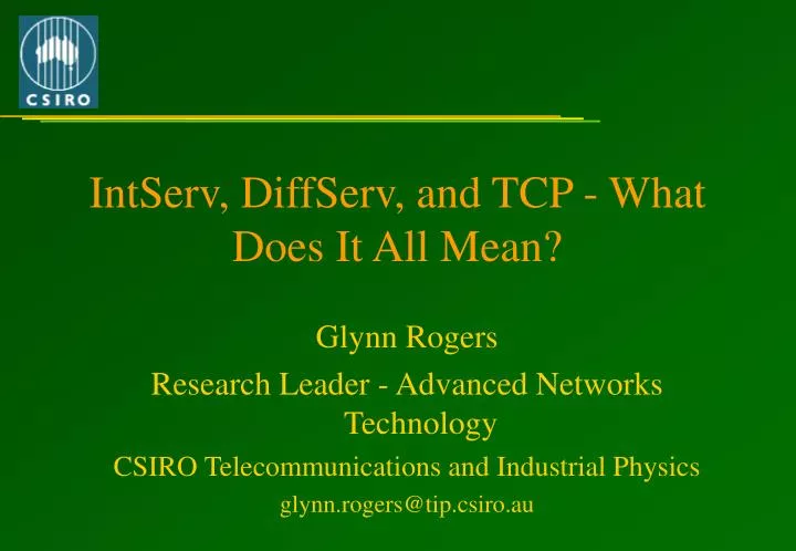 intserv diffserv and tcp what does it all mean