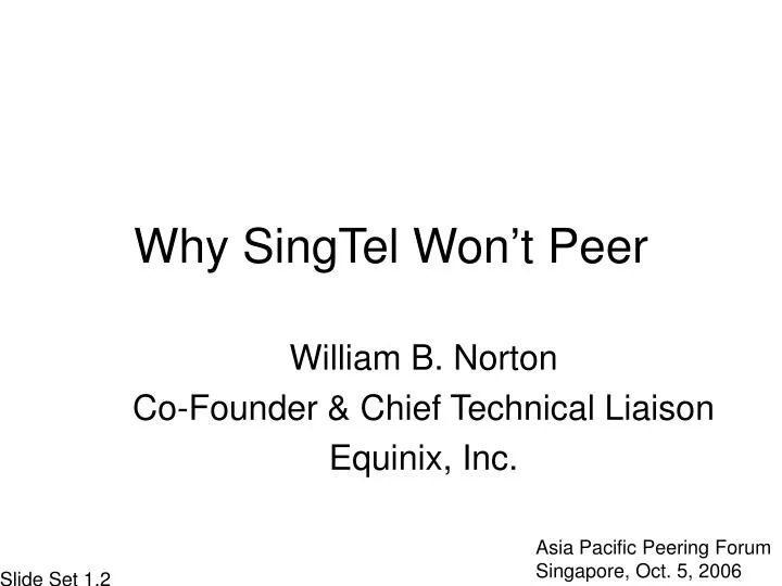 why singtel won t peer
