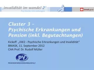 cluster 3 psychische erkrankungen und pension inkl begutachtungen