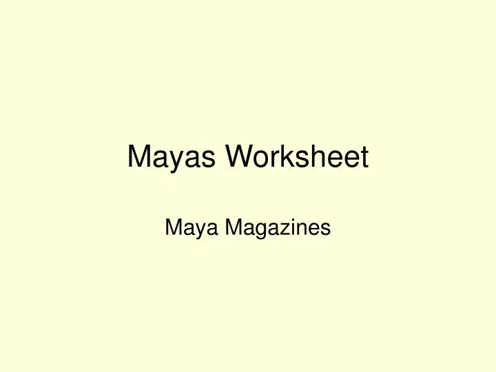 mayas worksheet